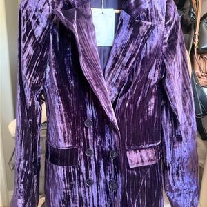 & Other Stories Rich Purple Velvet Blazer